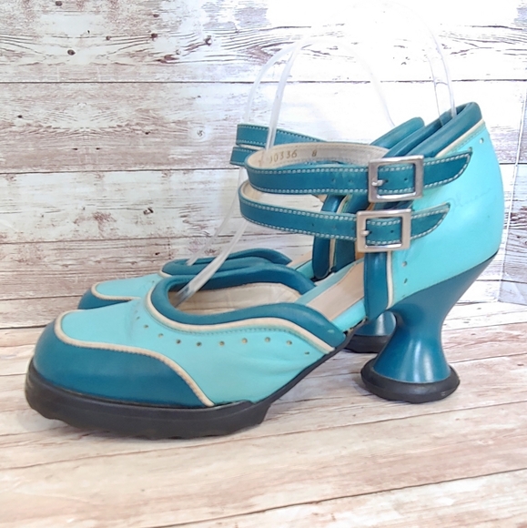 John Fluevog Shoes | John Fluevog Turquoise Mary Jane Heels | Poshmark